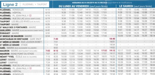 Bus timetables 2020 2 2